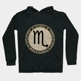 Vintage Scorpio Zodiac Sign Horoscope Astrology Symbol Hoodie